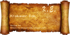 Krakauer Ede névjegykártya